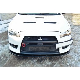 Накладка сплиттер на передний бампер вариант 2 на Mitsubishi Lancer X Evo